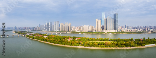 changsha skyline panorama and beautiful xiang river