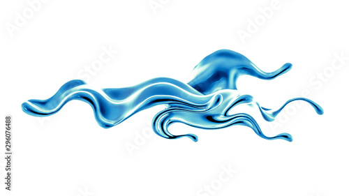 Splash fluid. 3d illustration, 3d rendering.