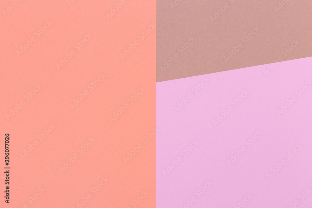 Paper orange, pink, brown empty background, geometrically located. Color blank for presentations, copy space. Paper orange, pink, brown empty background, geometrically located. Color blank for presentations, copy space.