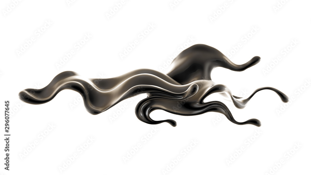 Splash fluid. 3d illustration, 3d rendering.