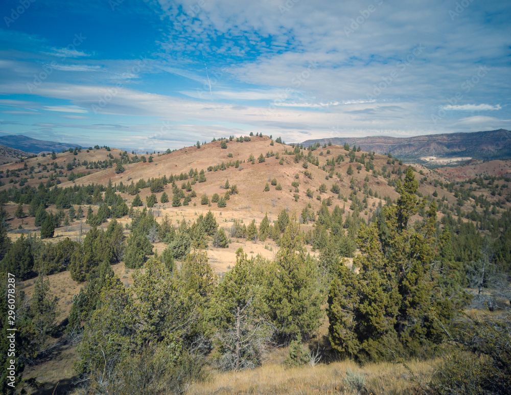 Magnificent views of extended prairie, rolling hills and vast canyons in the unspoiled beauty ot the Sutton Mountain Wilderness Study Area outside the rustic town of Mitchell, Oregon.