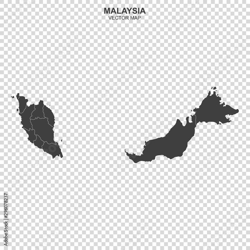 political map of Malaysia isolated on transparent background