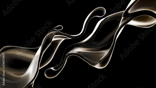 Splash fluid. 3d illustration, 3d rendering.