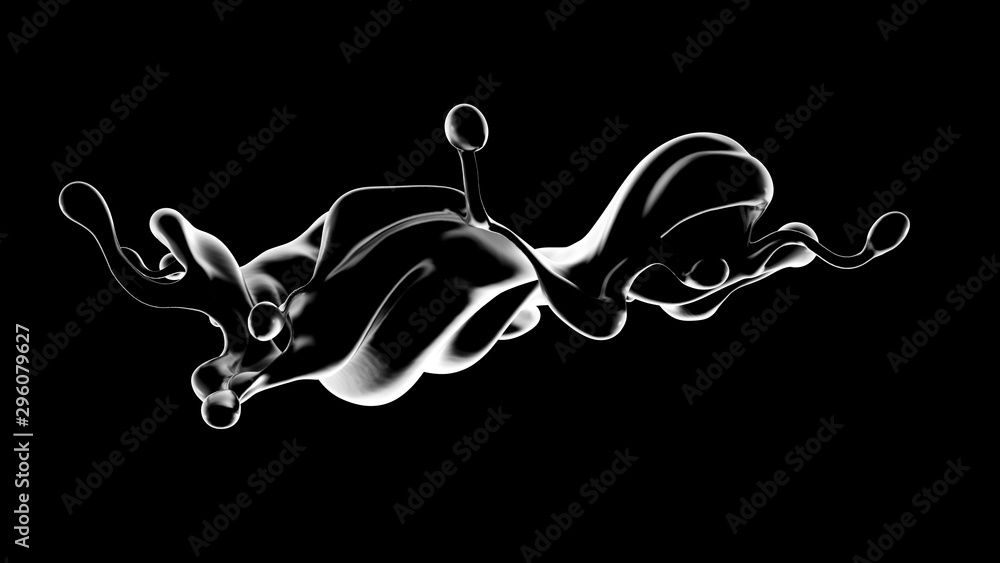 Splash fluid. 3d illustration, 3d rendering. Splash fluid. 3d illustration, 3d rendering.