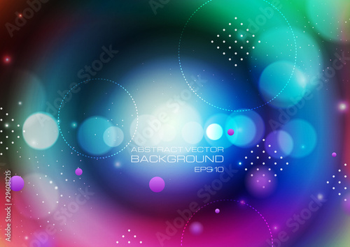 Abstract circles on blurred colors background