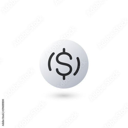 Dollar sign in white button...