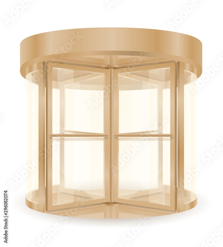 metal revolving doors to enter the building stock vector illustration