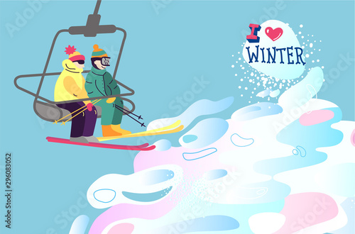 Winter sport vector illustration. I love winter © Steshnikova