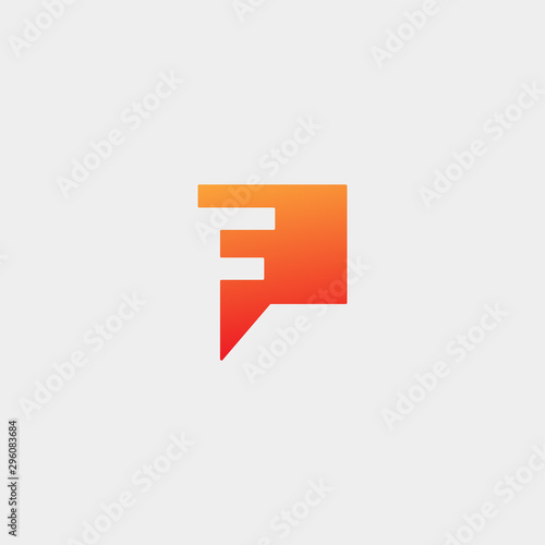 Letter F Chat Logo Template Vector Design