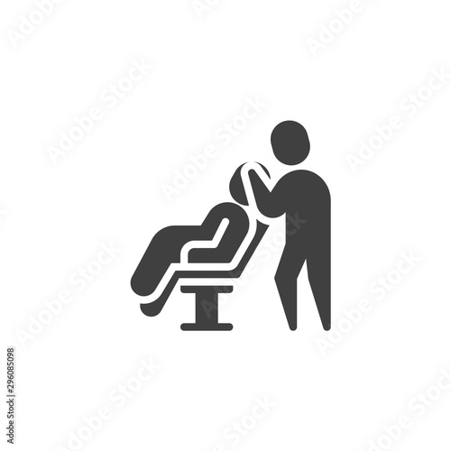 Head massage vector icon. filled flat sign for mobile concept and web design. Massage therapy glyph icon. Symbol, logo illustration. Vector graphics