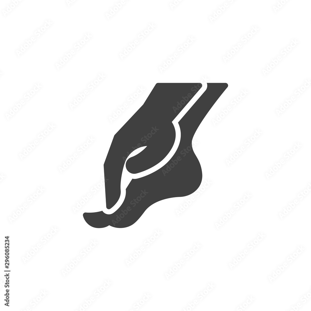 Foot massage vector icon. filled flat sign for mobile concept and web design. Foot care therapy glyph icon. Symbol, logo illustration. Vector graphics Foot massage vector icon. filled flat sign for mobile concept and web design. Foot care therapy glyph icon. Symbol, logo illustration. Vector graphics