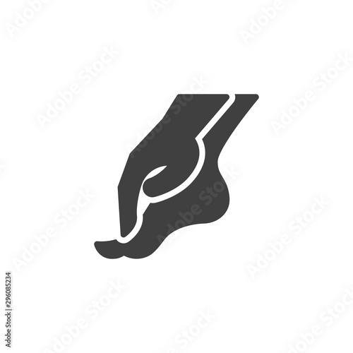 Foot massage vector icon. filled flat sign for mobile concept and web design. Foot care therapy glyph icon. Symbol, logo illustration. Vector graphics