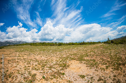 Earth and beautiful sky with clouds.