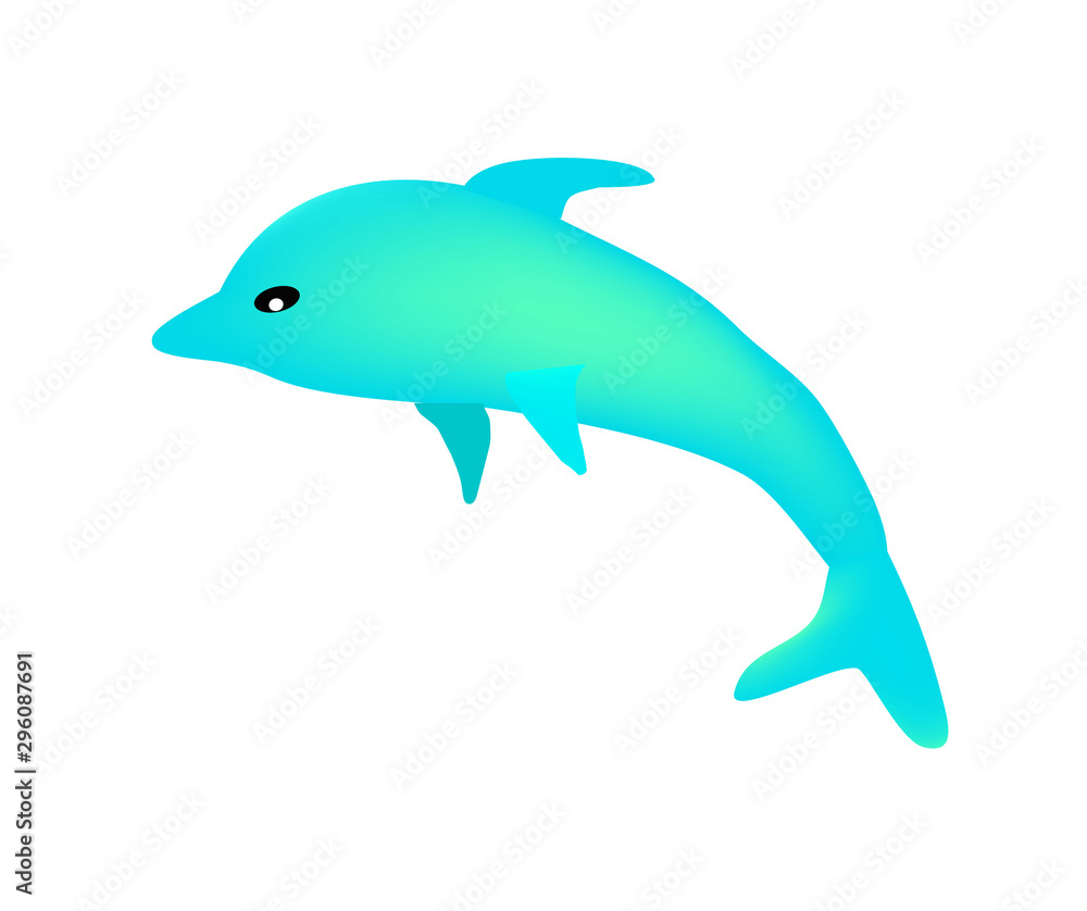 Dolphin is blue. Vector illustration on isolated background. Dolphin is blue. Vector illustration on isolated background.