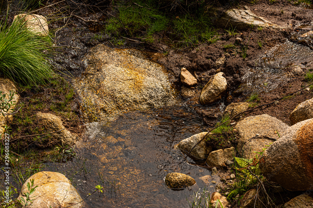 Small stream running through a ditch. Small stream running through a ditch.