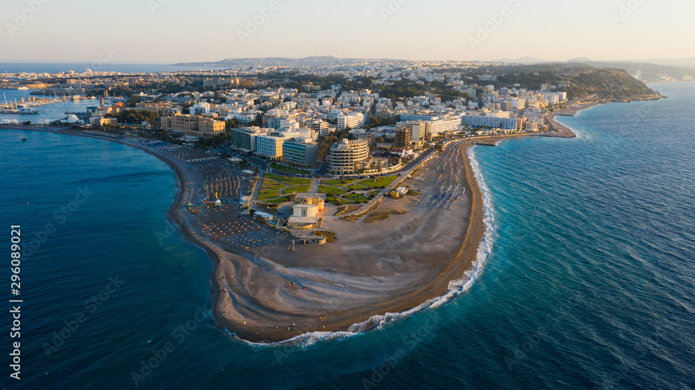 Obraz premium aerial view of rhodes town, greece 