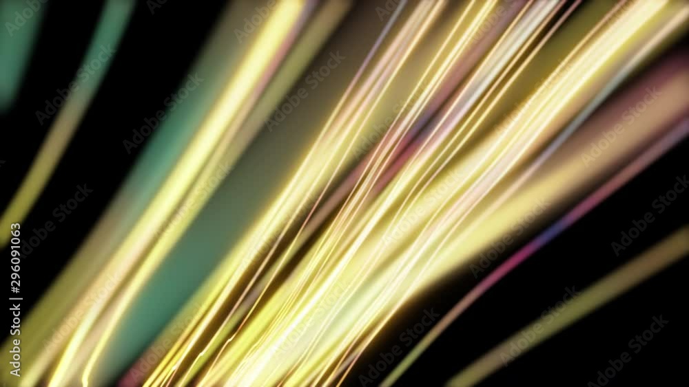 4k video. Looped animation. Wave pattern. Dotted golden lines. Neon ...