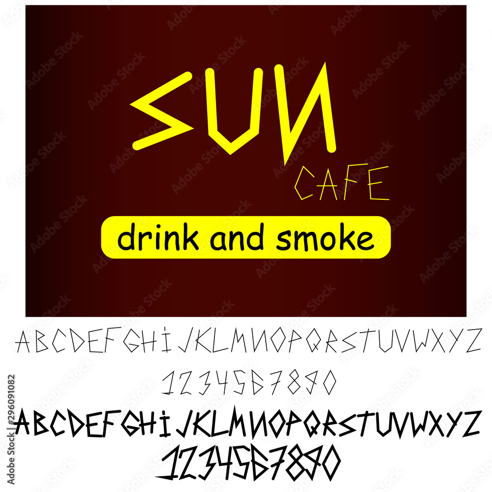 A simple, eye-catching font for brochures, posters and other uses. Interesting shape.