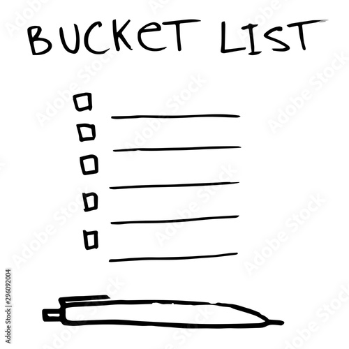 Hand drawn illustration to help you make a bucket list.