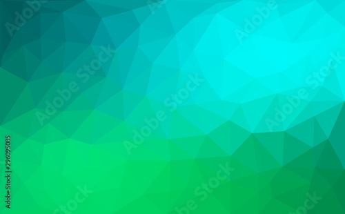 Modern blue and green abstract polygonal mosaic background. Geometric texture background in origami style.
