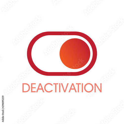 Vector logo, sign of deactivation and inactivity of the account