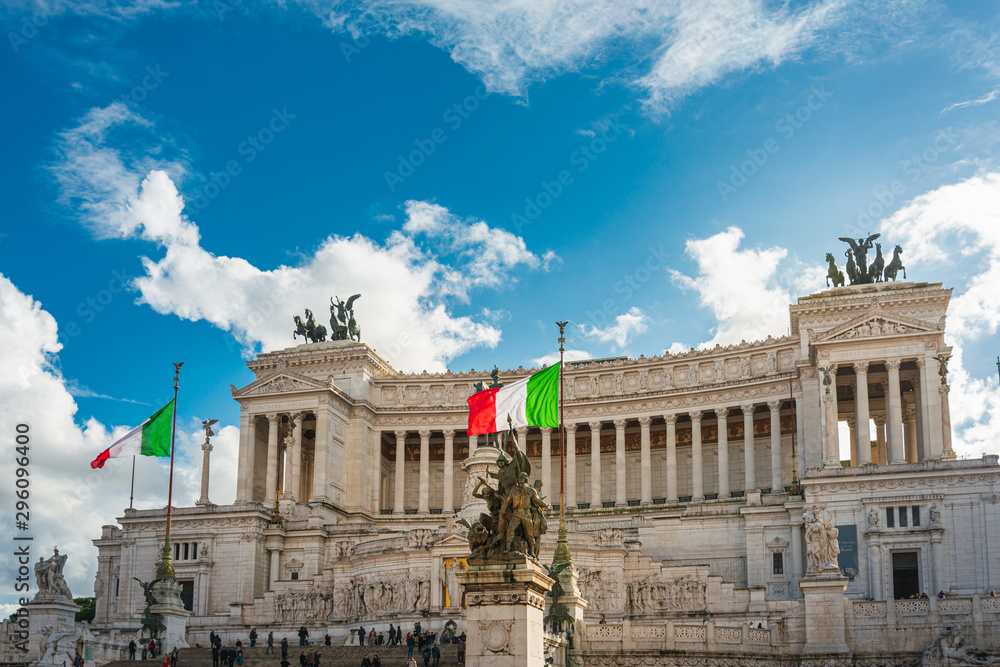 ROME, ITALY - January 17, 2019: The Vittorio Emanuele II Monument in Rome, ITALY