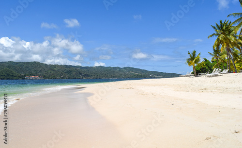 Beach of caribbean island cayo levantado