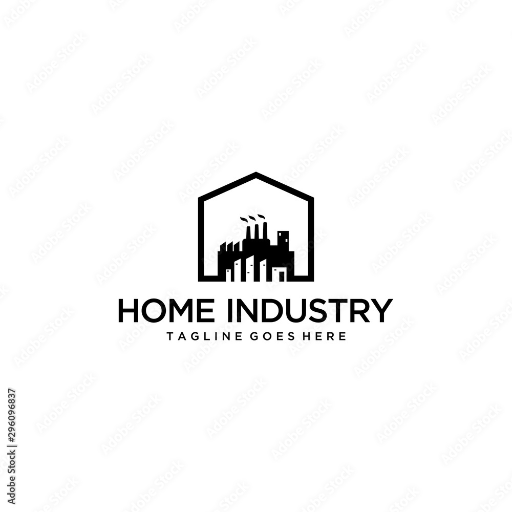 Illustration abstract Industrial Factory pollution Logo Template