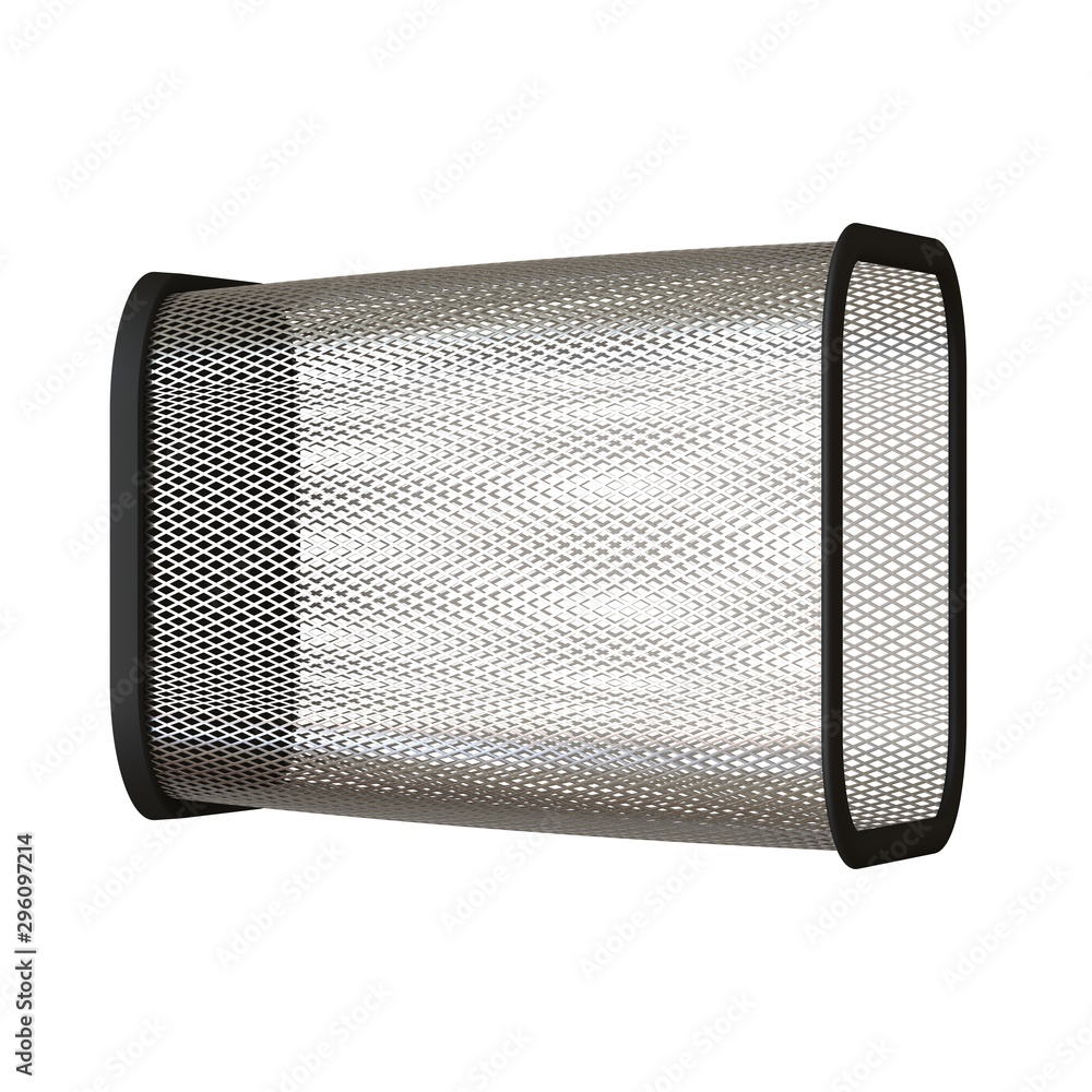 Naklejka premium Wastepaper basket on a white background, isolate. 3D rendering of excellent quality in high resolution. It can be enlarged and used as a background or texture.
