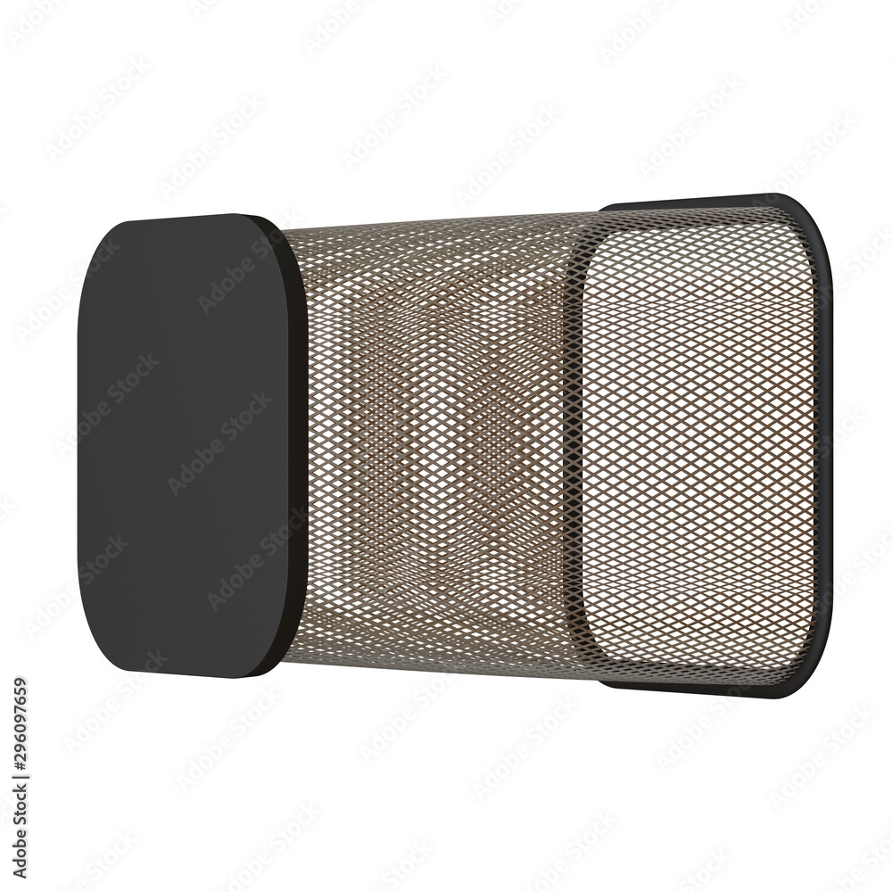 Naklejka premium Wastepaper basket on a white background, isolate. 3D rendering of excellent quality in high resolution. It can be enlarged and used as a background or texture.