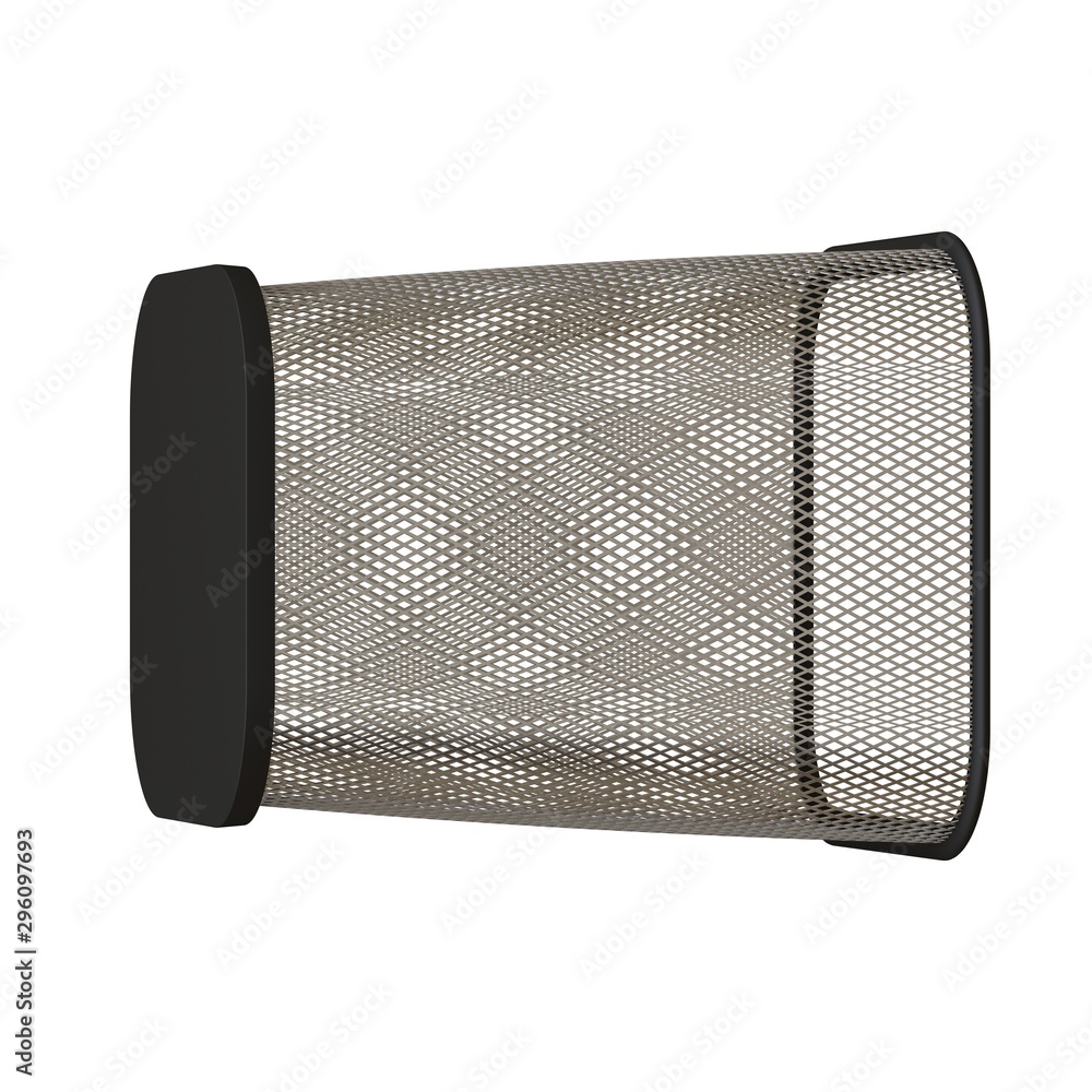 Naklejka premium Wastepaper basket on a white background, isolate. 3D rendering of excellent quality in high resolution. It can be enlarged and used as a background or texture.