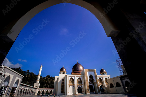 the beautiful Islamic center of the city of Padangpanjang which has just been built