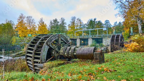 Old wood water wheel. Karlskoga, Sweden
