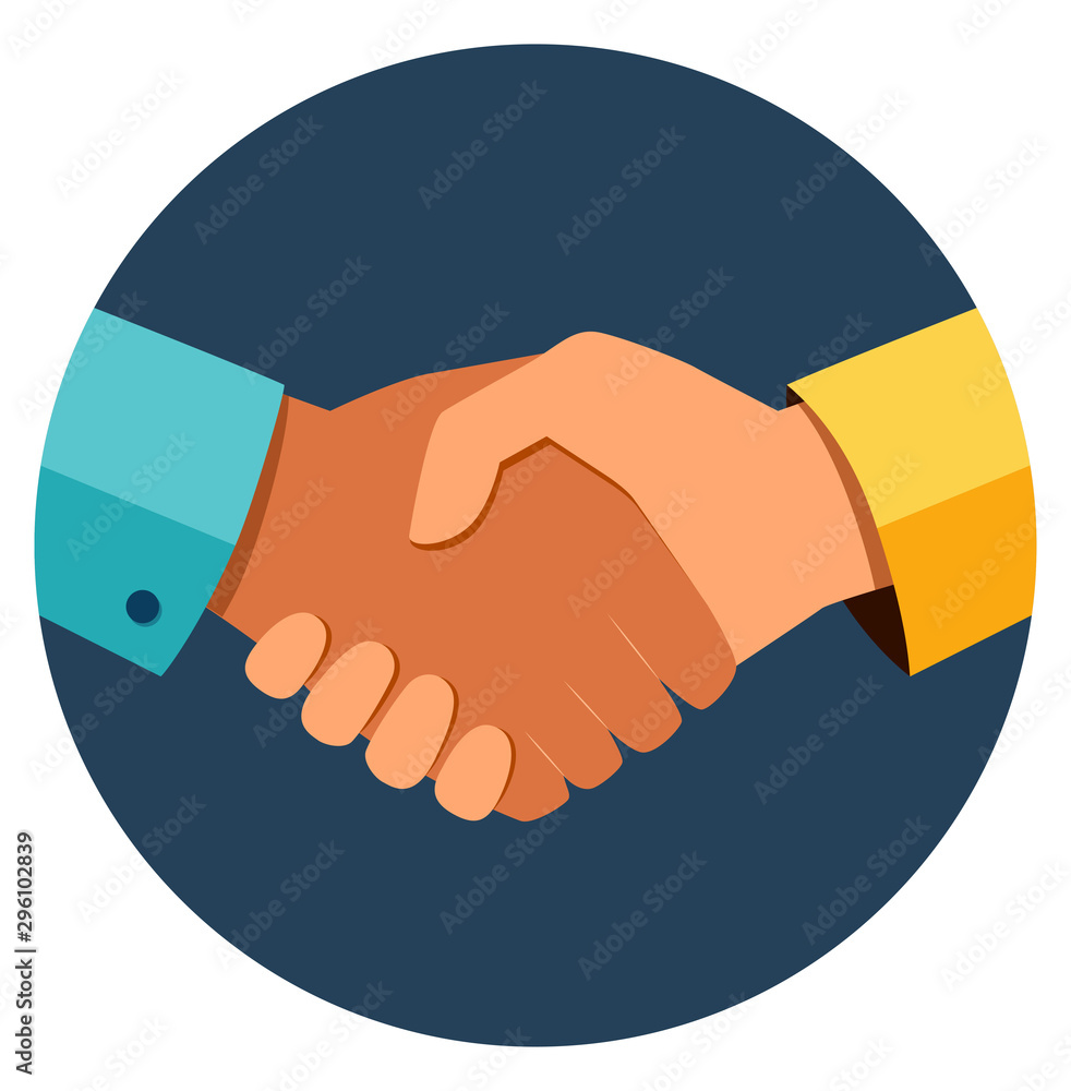 Handshake Icon. Shaking hands is a symbol of greeting and business