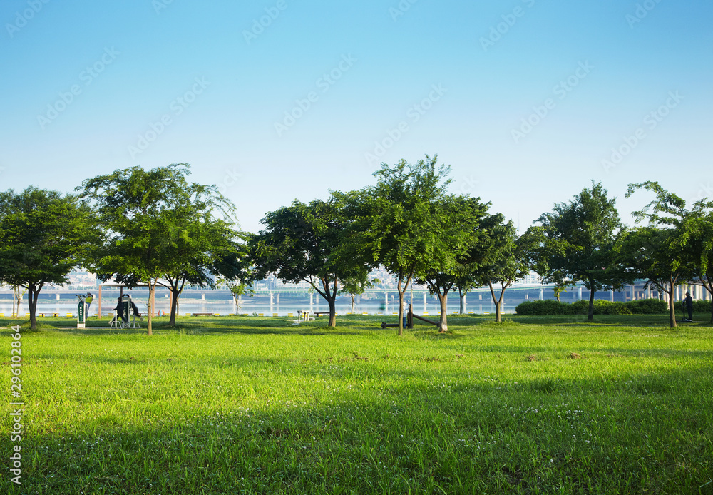 Hangang Park in Seoul, Korea.