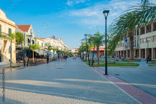 Street view of Argostoli city in Kefalonia, Greece
