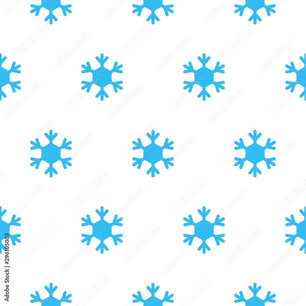 Seamless pattern with blue snowflakes on a white background. Seamless pattern with blue snowflakes on a white background.