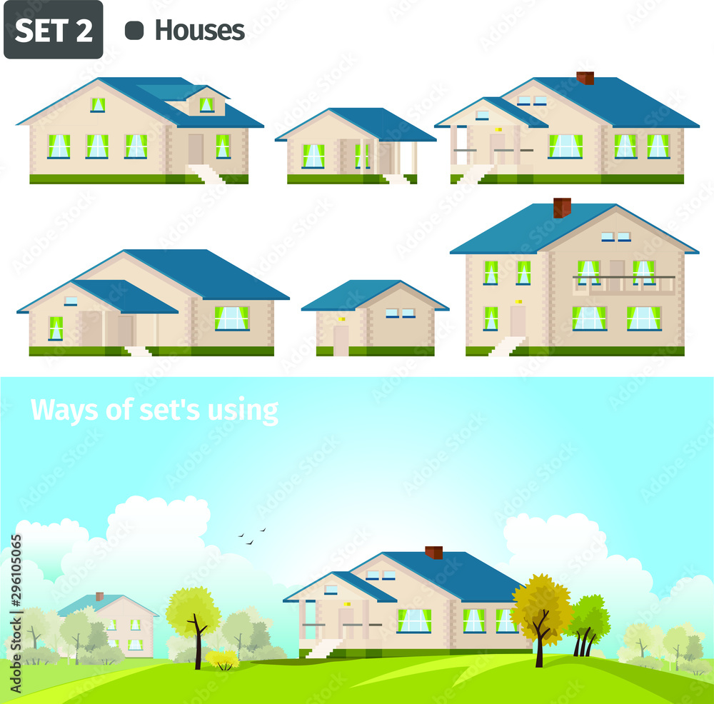 Country houses. Set 2.	