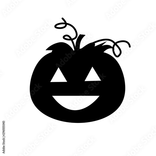 Icona nera di zucca, decorazione per Halloween photo