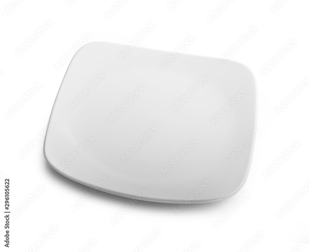 empty white plate isolated on white background empty white plate isolated on white background
