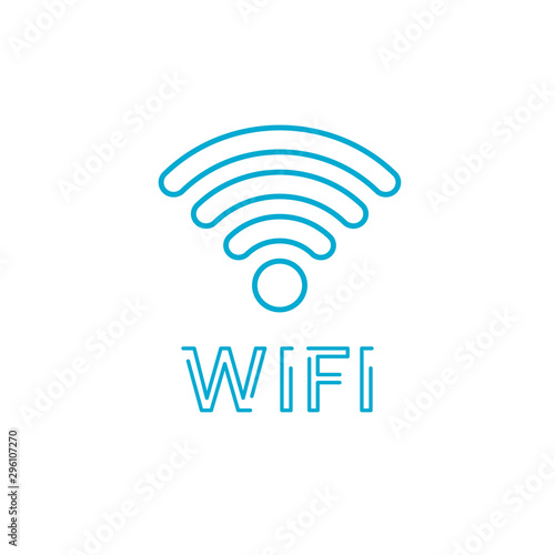 Wifi Linear icon. Wireless internet sign. Editable stroke. Stock Vector illustration isolated on white background.