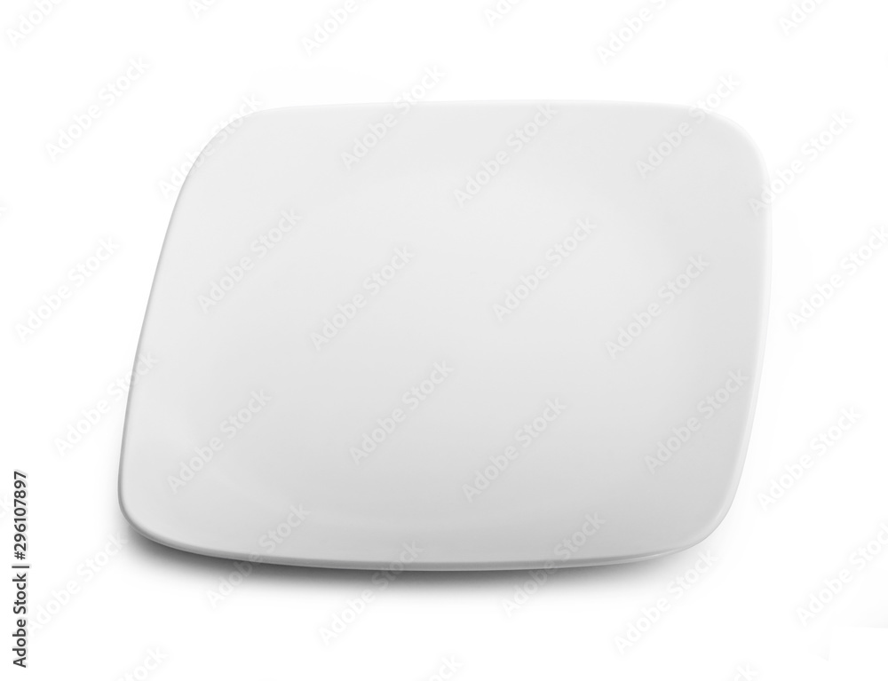 empty white plate isolated on white background empty white plate isolated on white background