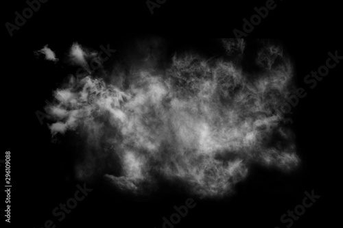 Textured cloud,Abstract black,isolated on black background