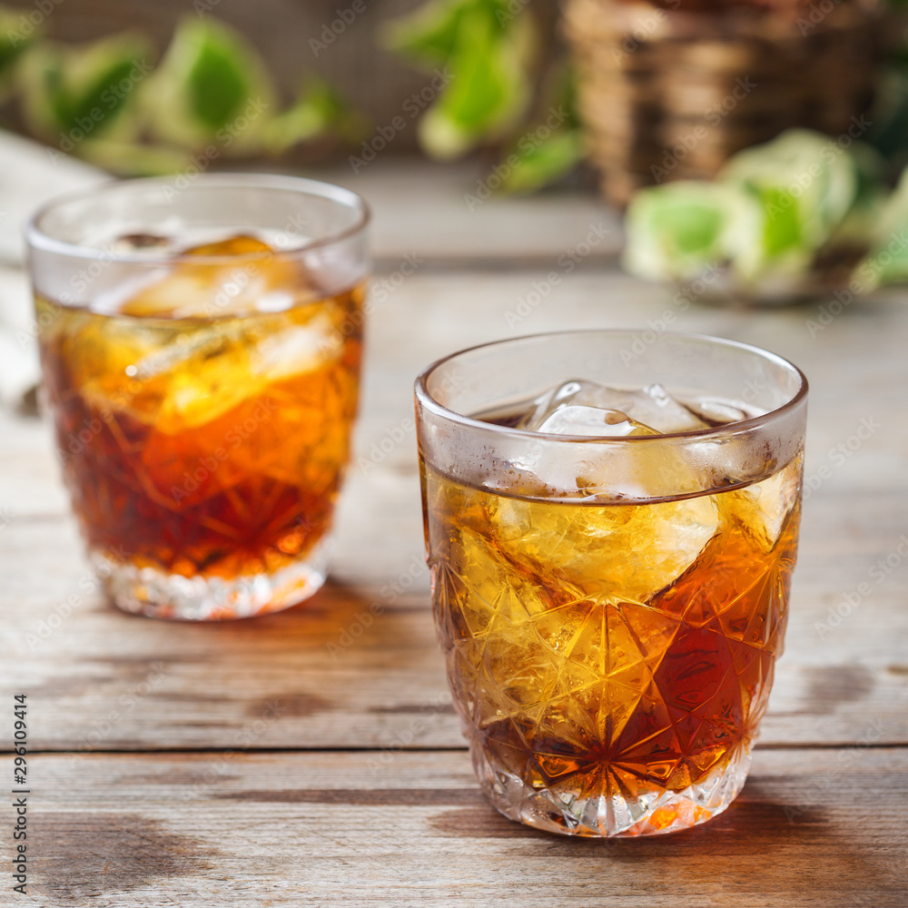 Old fashioned italian cocktail negroni with gin, campari, martini vermouth Old fashioned italian cocktail negroni with gin, campari, martini vermouth