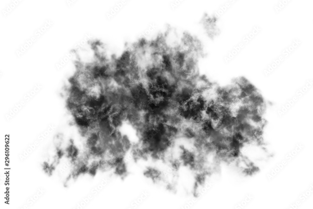 Textured Smoke,Abstract black,isolated on white background