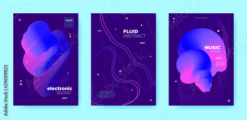House Music Poster. Wave Gradient Blend. Disco 
