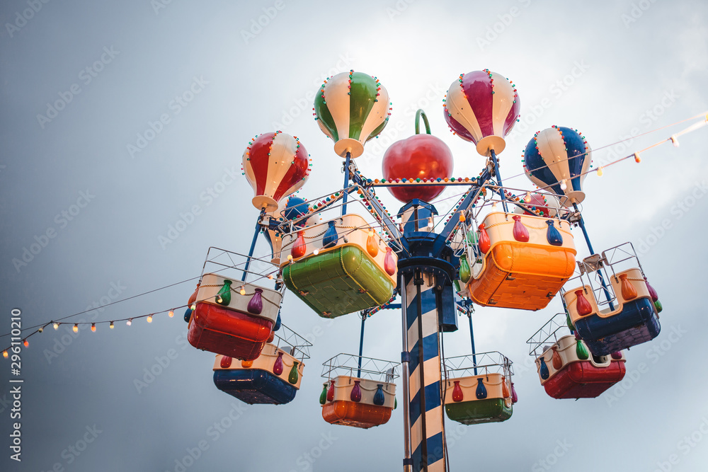 Children's carousel at the New Year's fair in Moscow, winter 2018 Children's carousel at the New Year's fair in Moscow, winter 2018