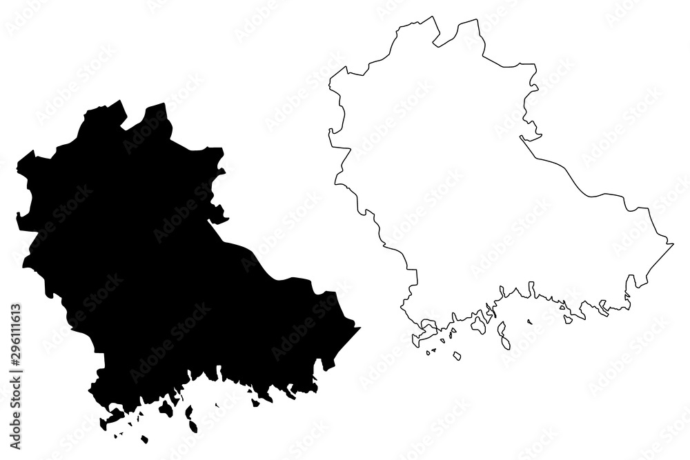 Kymenlaakso Region (Republic of Finland) map vector illustration, scribble sketch Kymenlaakso map