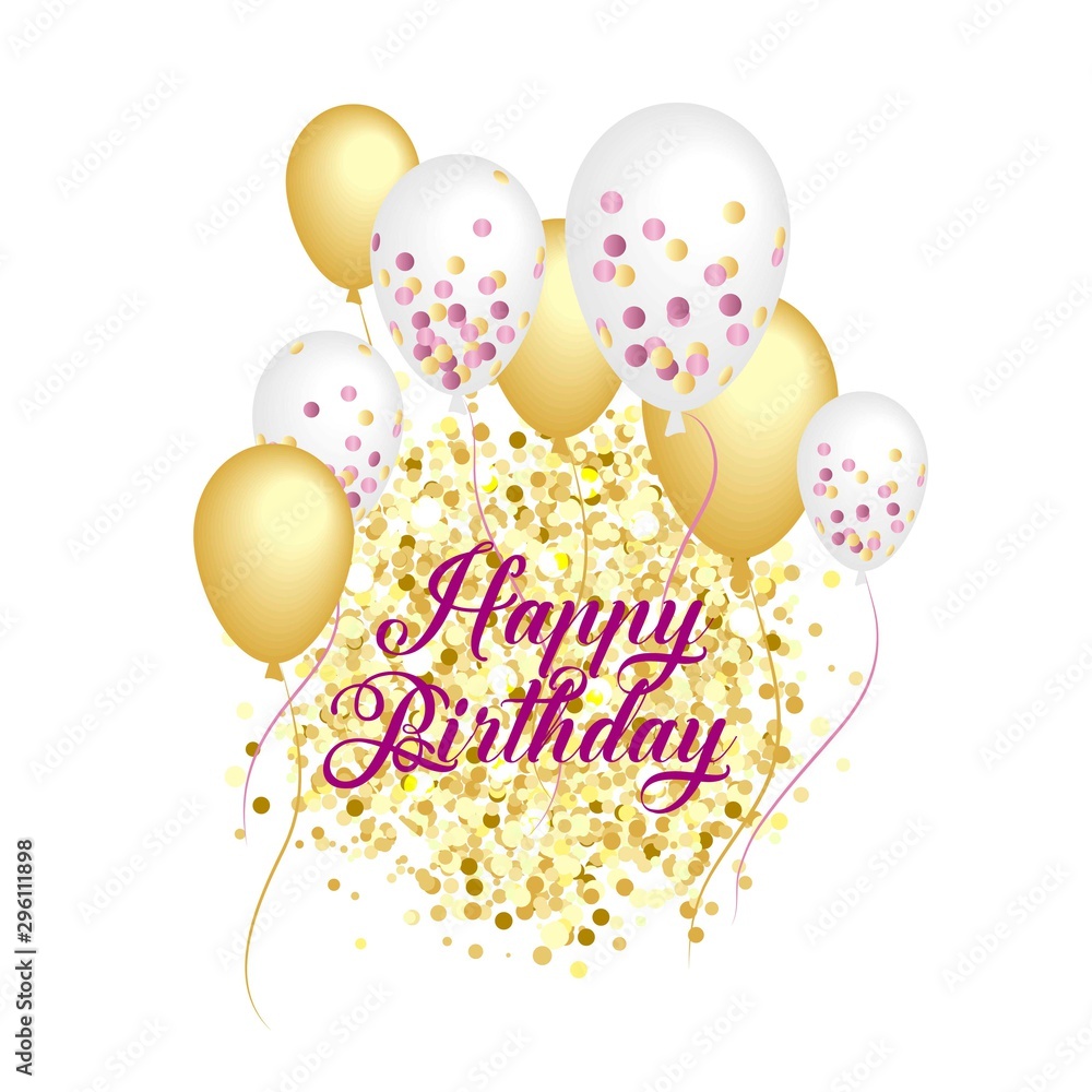 Gold sparkles on white background. Gold glitter background with