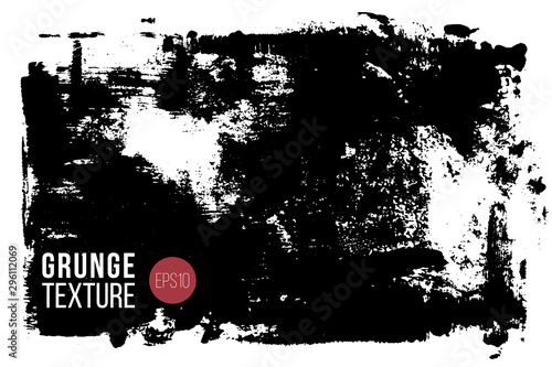 Vector big textured hand painted stain. Monochrome ink painted backdrop. One color grungy background.